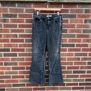 Hollister Black Washed High Rise Flare Fit Denim Jeans